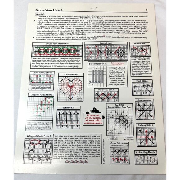 Calico Crossroads Share Your Heart Counted Thread Design By Linda Connors - Picture 3 of 3